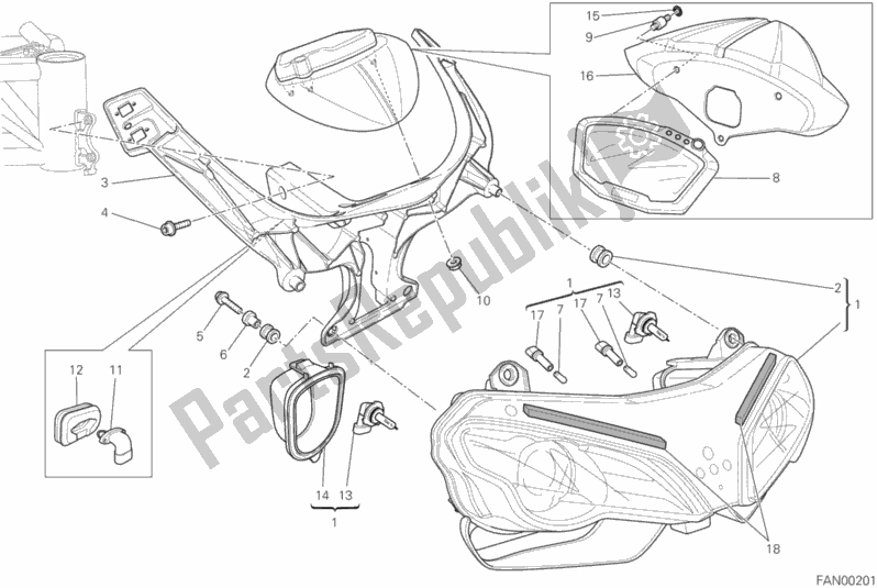 Todas las partes para Faro de Ducati Superbike 848 EVO 2012